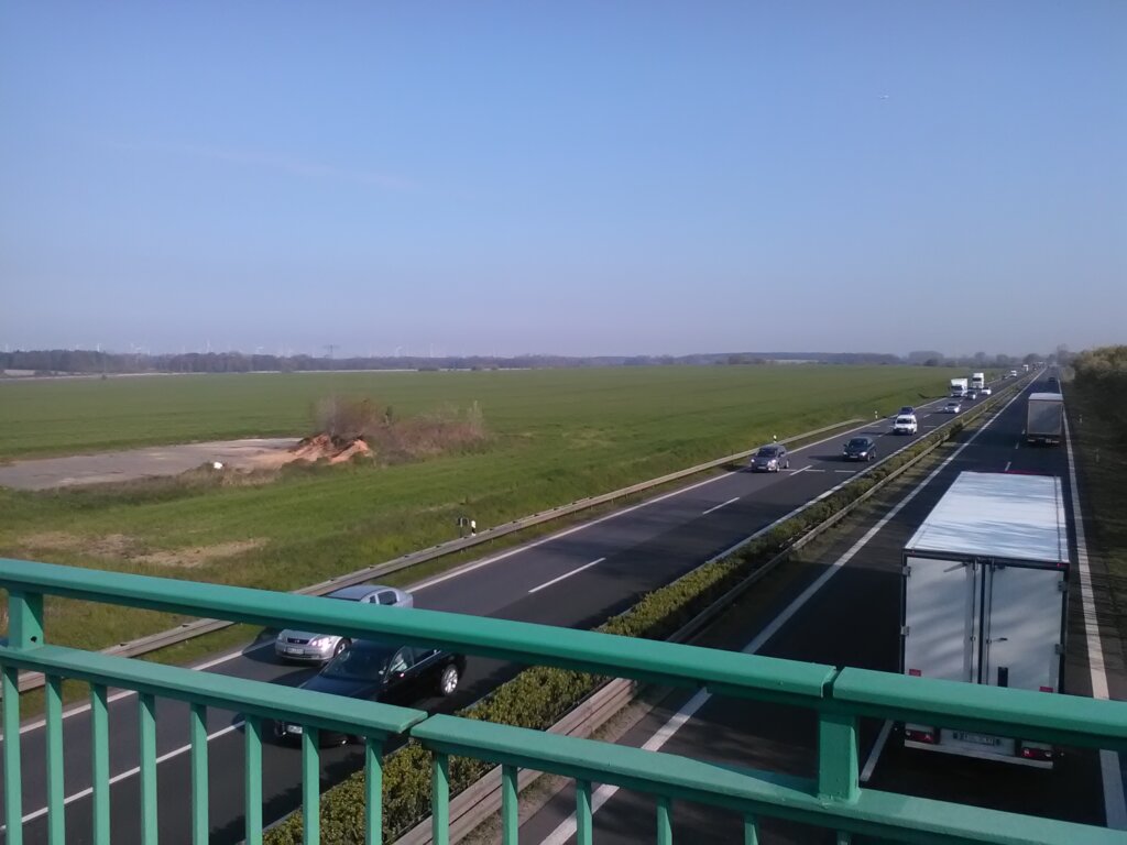 Blick über die A10 bei Potsdam-Nord